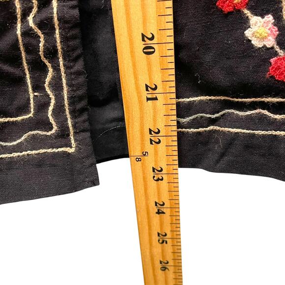 Vintage BFA Classics Cotton Flax Floral Embroidered Jacket Art to Wear SP - Picture 6 of 7